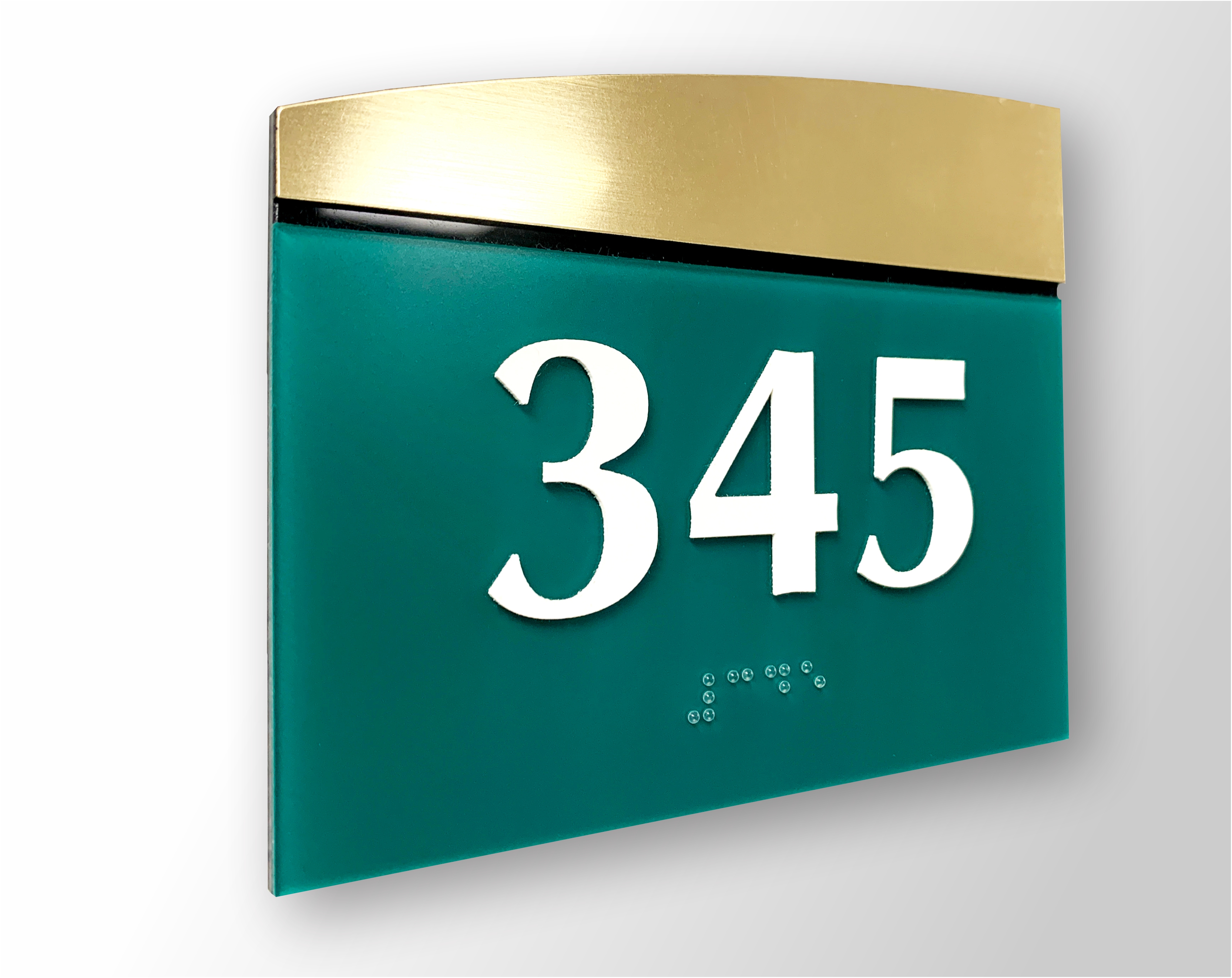Wave Series ADA architectural braille sign system with raised text and braille 